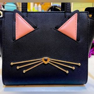 Kate Spade Jazz Things Up Kitten Mini Hayden Satchel Crossbody EUC